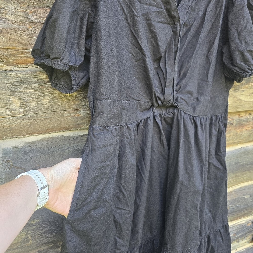 Free Assembly Casual Cotton Black Women's Dress, Size XXL - Picture 4 of 6